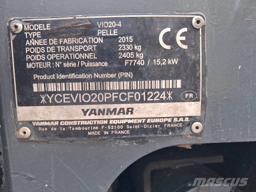 Yanmar Vio 20-4 Mini bageri < 7t
