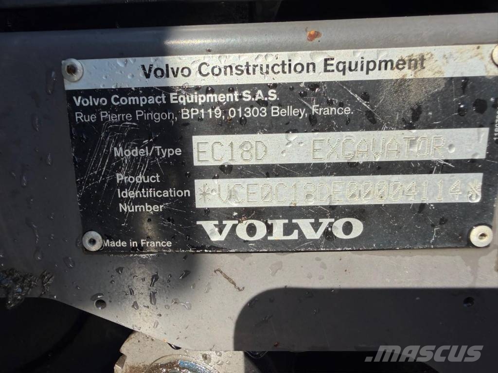 Volvo EC18D / Kallistaja , Rasvari, 2 Kauhaa Minikaivukoneet < 7t