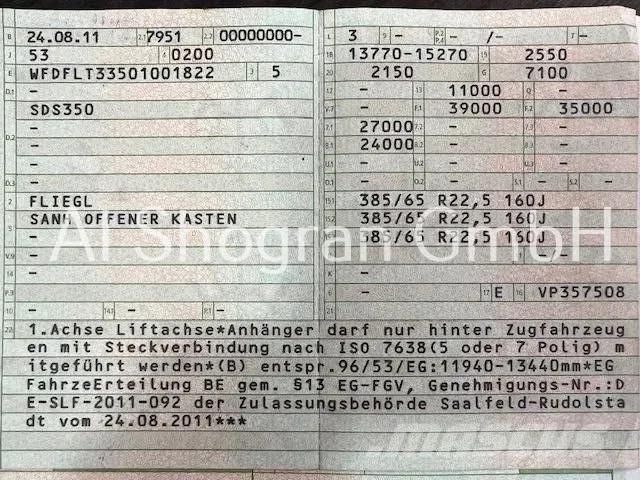 Fliegl BPW/Lenk + Liftachse /Verlängerbar Poluprikolice sa otvorenim sandukom