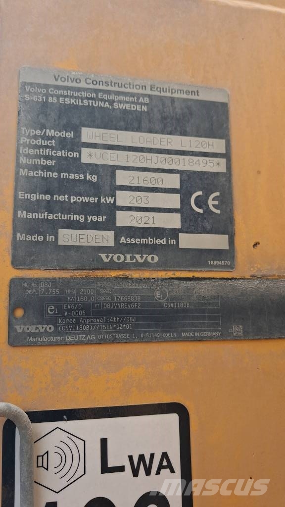 Volvo L 120 H Utovarivači na točkove