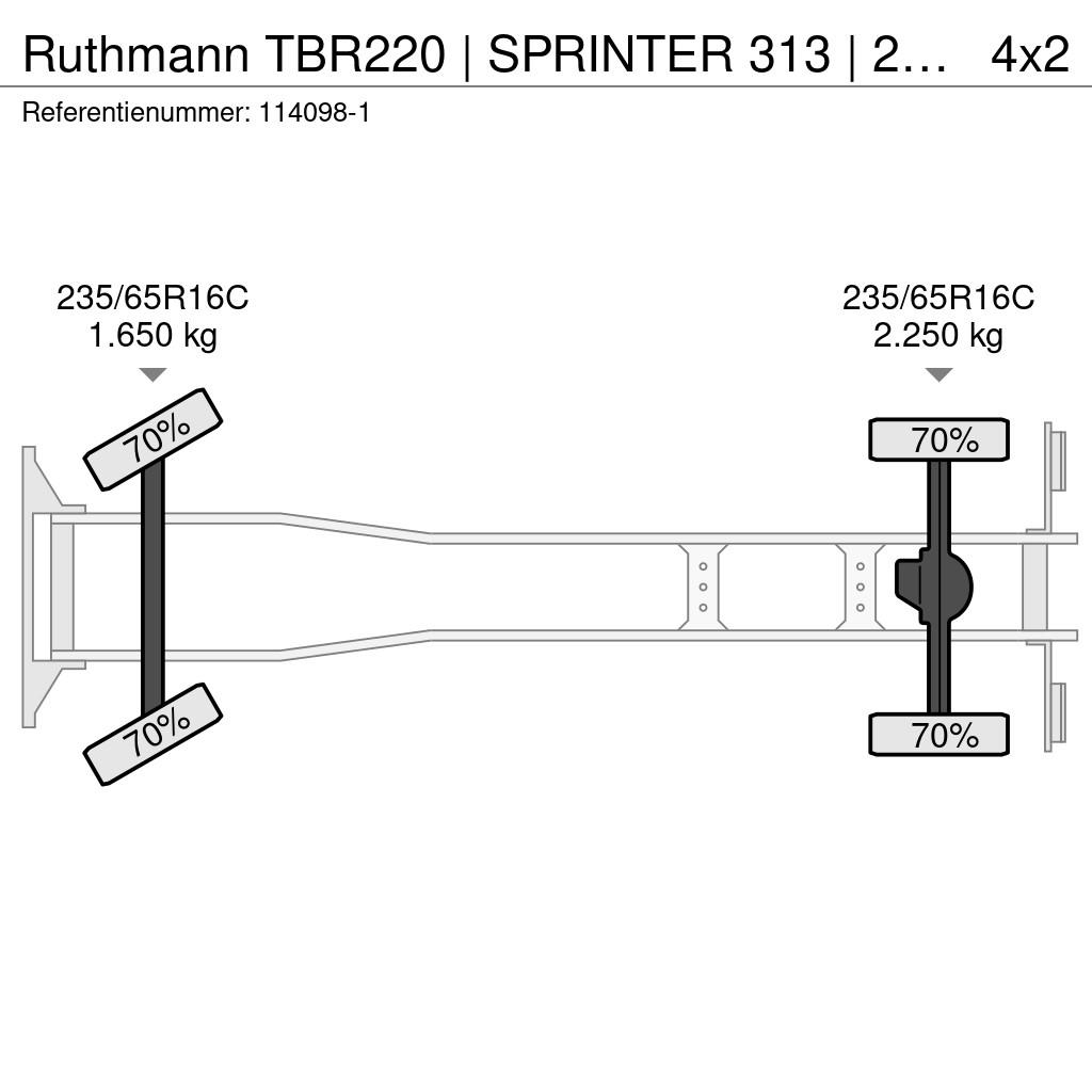 Ruthmann TBR220 | SPRINTER 313 | 22 METER | JIB | EURO 5 Piattaforme autocarrate