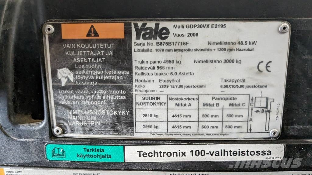 Yale GDP30VX (Myyty) Dizelski viljuškari