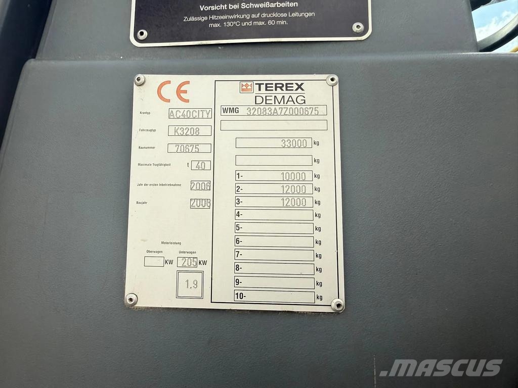 Terex Demag AC40 Crane 32 meters German Registration Good Cond その他昇降機・クレーン