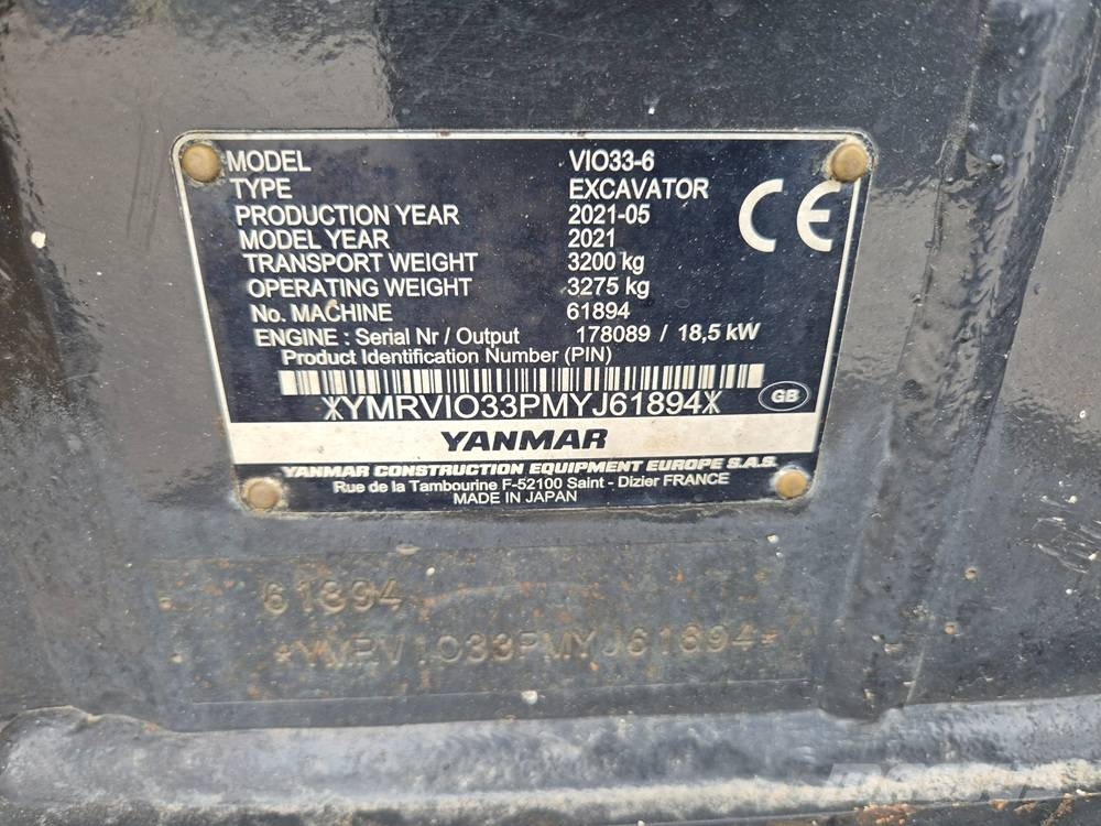 Yanmar Vio 33 Minigrävare < 7t