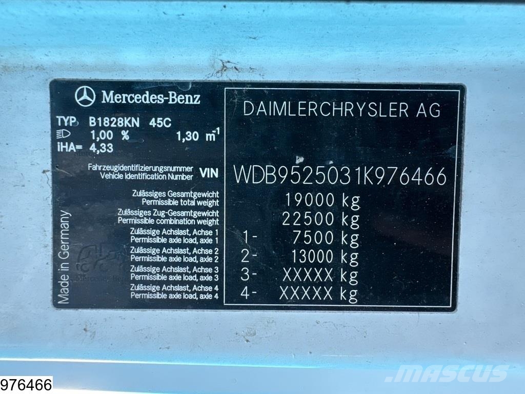 Mercedes-Benz Axor 1828 EURO 3, Steel suspension, 2x Remote, Sch Betonpomptrucks