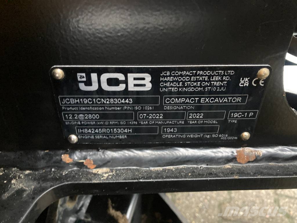 JCB 19 C-1 소형 굴삭기 7톤 미만