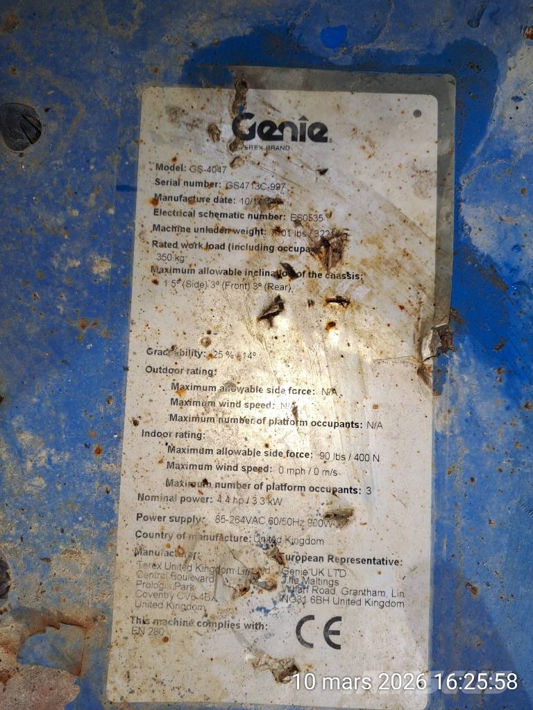 Genie GS 4047 Šķerveida pacēlāji
