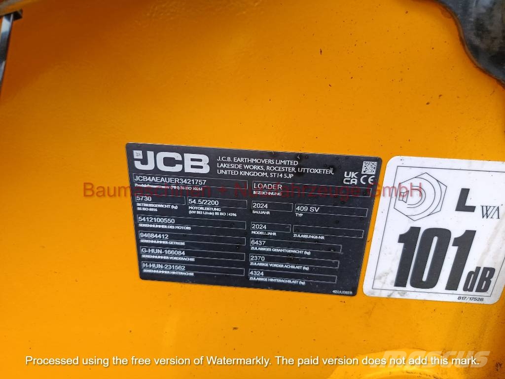 JCB 409 DEMO BJ 24 350h Cargadoras sobre ruedas