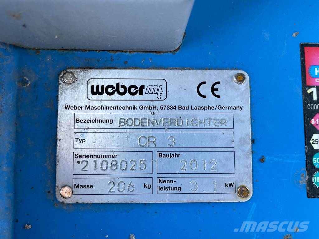 Weber Weber CR 3 Hatz-Diesel Rüttelplatte / Gummimatte Vibrationsgeräte