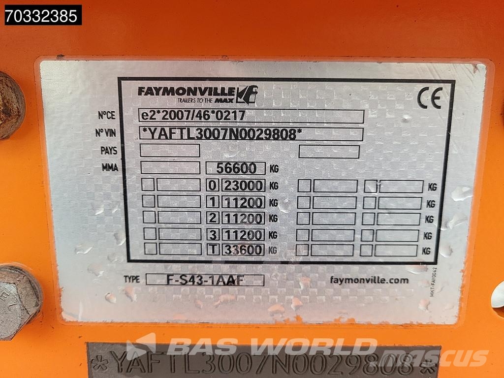 Faymonville F-S43-1AAF 3 axles Like new! Only 6.000 kms 3x Ste Žemo iškrovimo puspriekabės