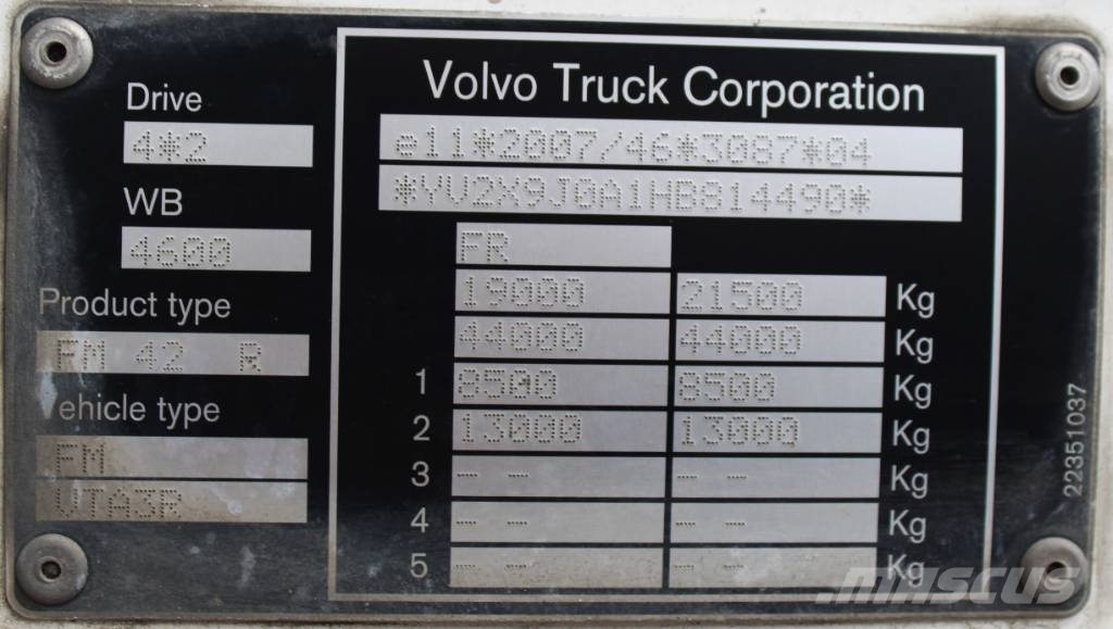 Volvo FMX 330 + Hiab 122 Lastbil med lad/Flatbed