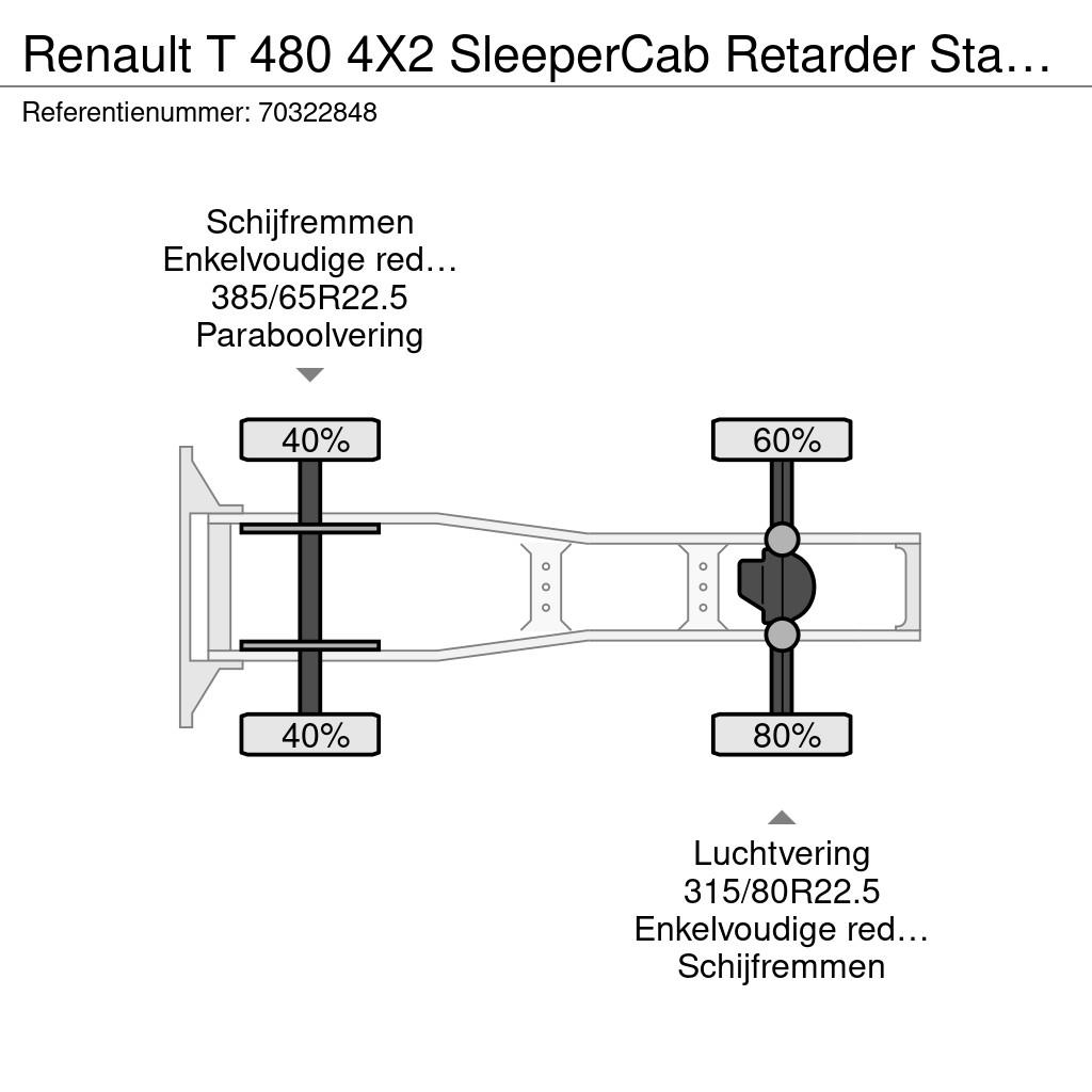 Renault T 480 4X2 SleeperCab Retarder Standklima PTO ACC Sattelzugmaschinen