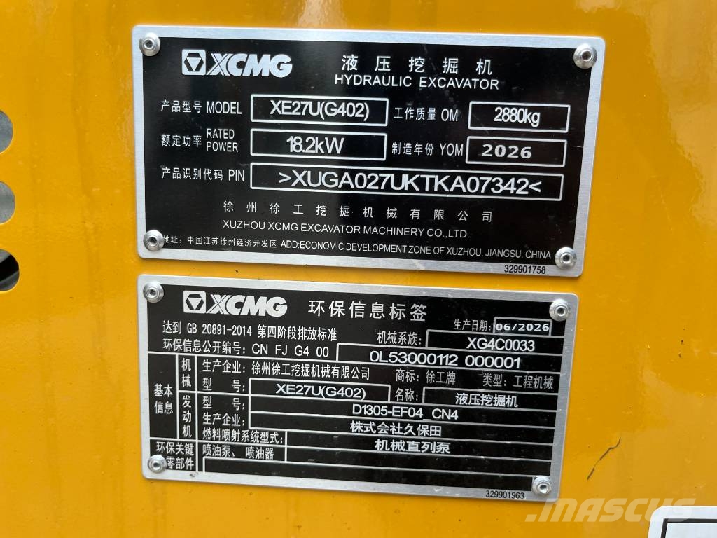 XCMG XE 27 U Raupenbagger