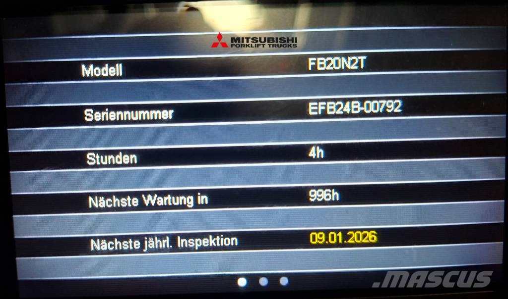 Mitsubishi FB 20 N2T Li-Ion Elektrikli forkliftler