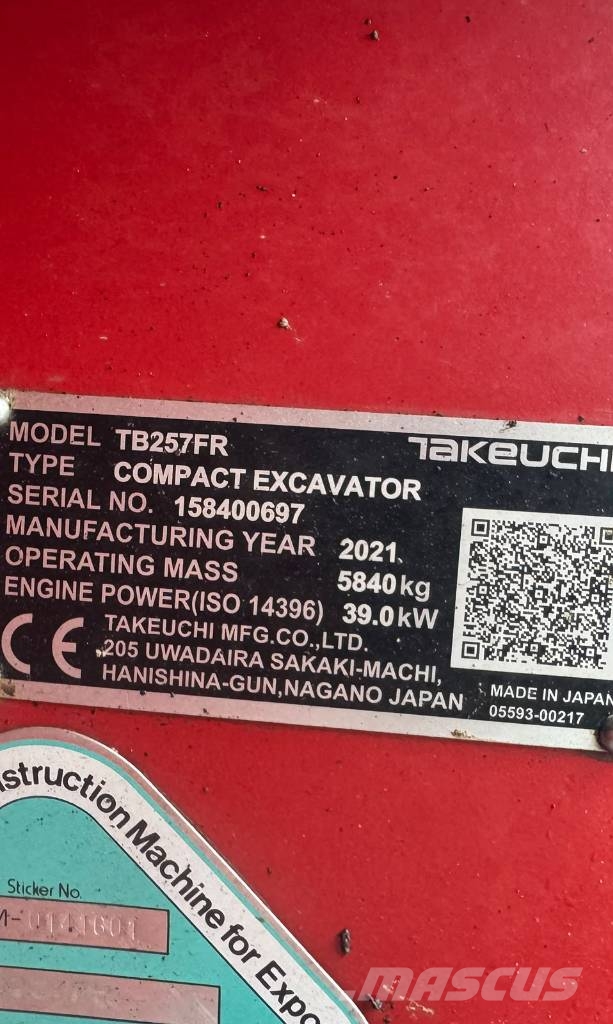 Takeuchi TB 257 FR Mini ekskavatori < 7 t