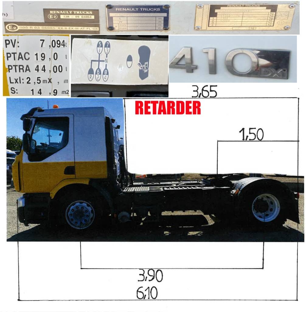 Renault PREMIUM 410 Dxi Euro4 /Retarder Non accidenté وحدات الجر