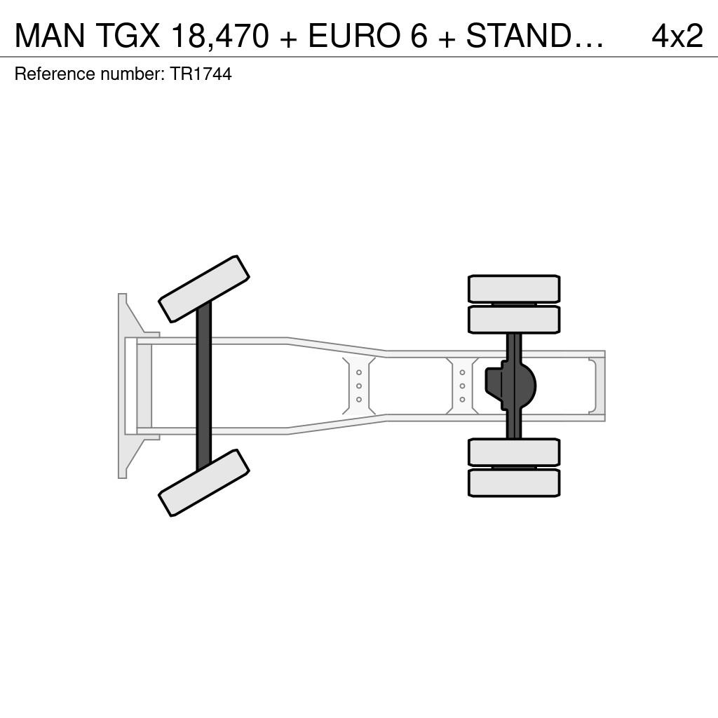 MAN TGX 18,470 + EURO 6 + STANDARD AIR CONDITIONING + 中古トラクターヘッド | トレーラーヘッド