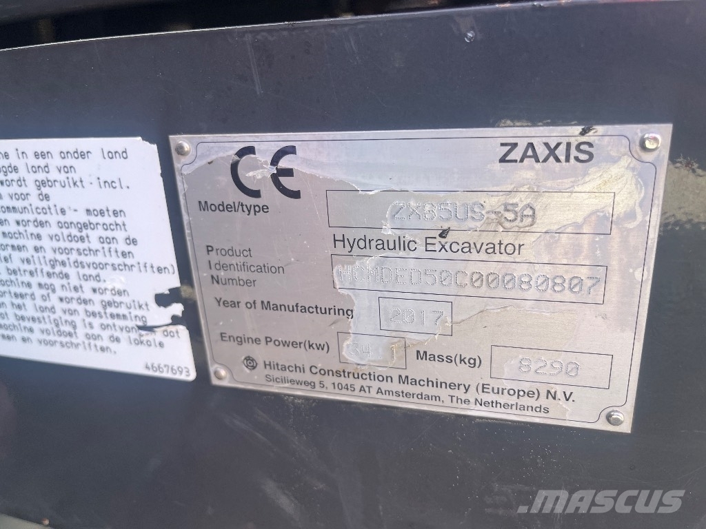 Hitachi ZX 85 US / Engcon, Pihdit, Rasvari, Kauha, 2017, Ilmajoki