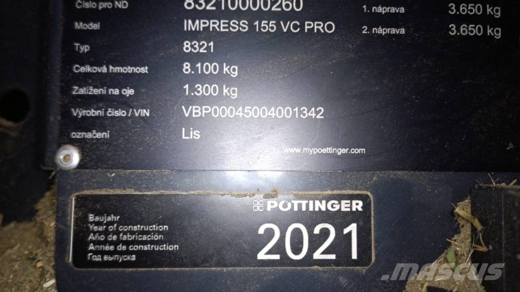 Pöttinger Impress 155 VC PRO محزمات مستديرة