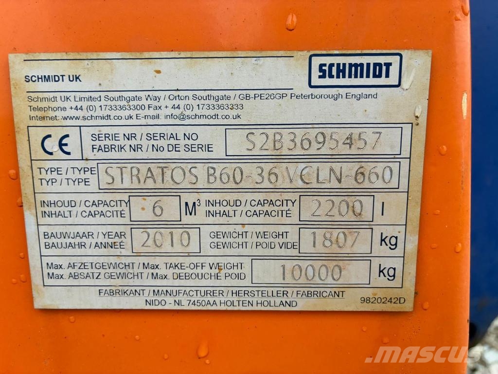 Schmidt STRATOS B 60-36 VCLN-660 6m3 Radio control Piaskarki i solarki