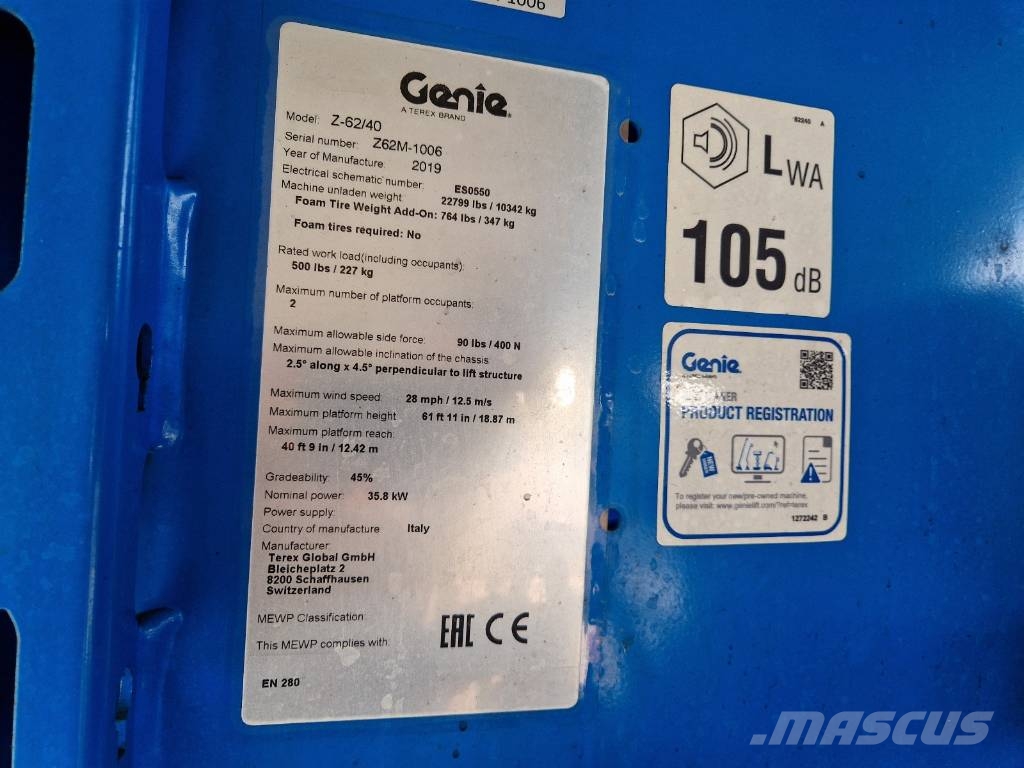 Genie Z 62/40 jak 200ATJ 660SJ P615 Коленчатые подъемники