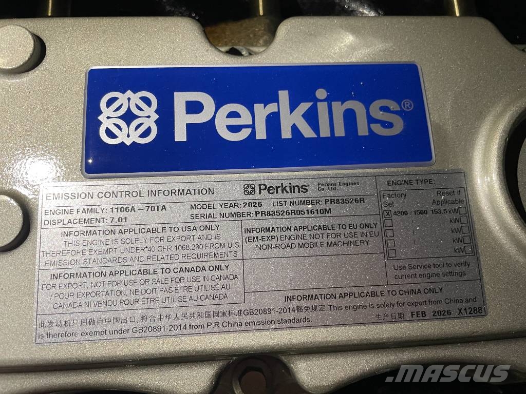 Perkins 1106A-70TAG2 - 165 kVA Generator - DPX-19808 Dyzeliniai generatoriai