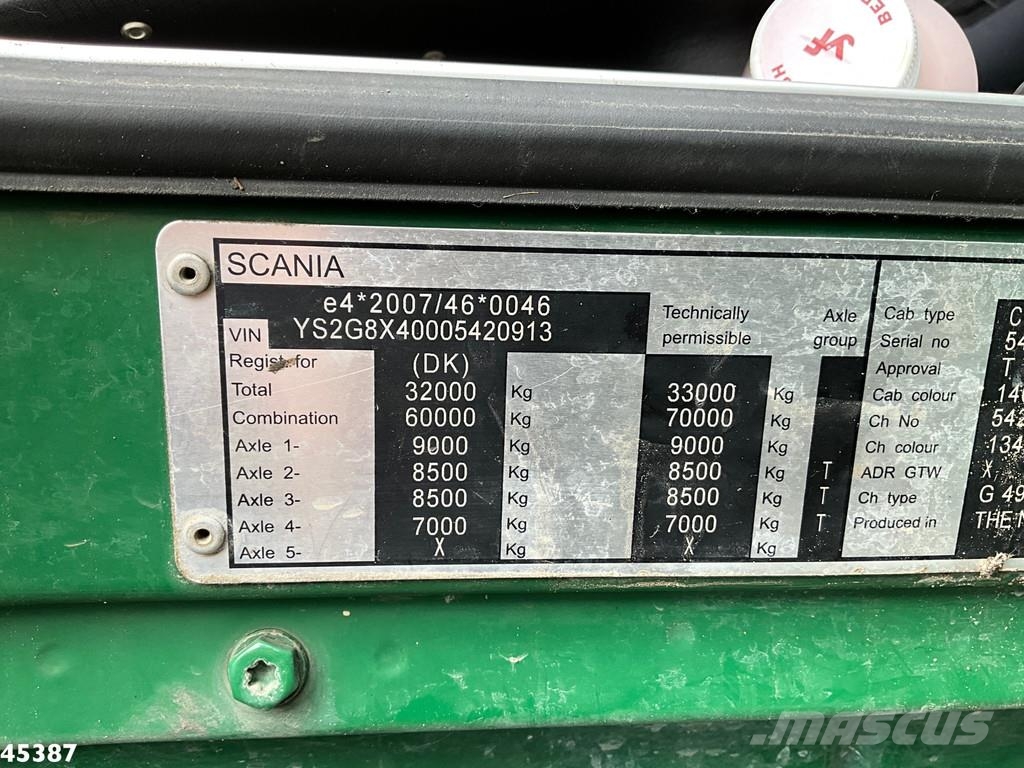Scania G 490 8x4 Euro 6 Hiab 24 Tonmeter laadkraan Kotalni prekucni tovornjaki