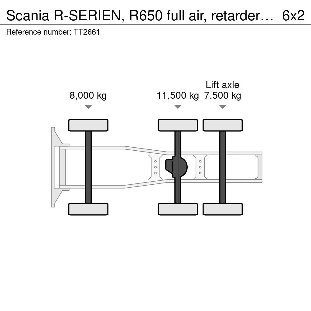 Scania R-SERIEN, R650 full air, retarder, hydrauliek, 295 Tractor Units