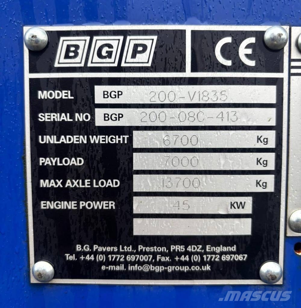  BGP 200 Rozściełacze do asfaltu