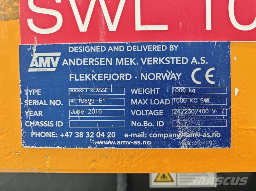 Volvo FMX 420 8x4 AMV SWL 10000 RH Tunnelplatform Truck mounted aerial platforms