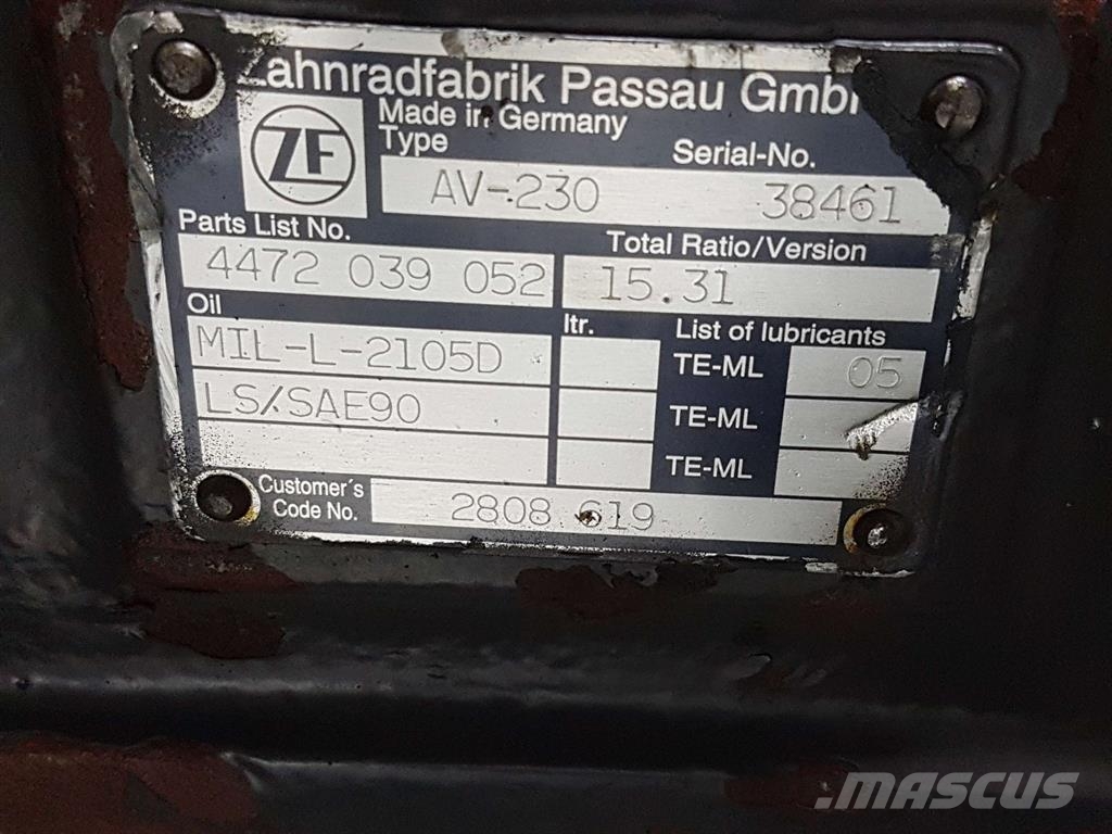 Volvo L30B-ZF AV-230-4472039052/4472439033-Axle housing LKW-Achsen