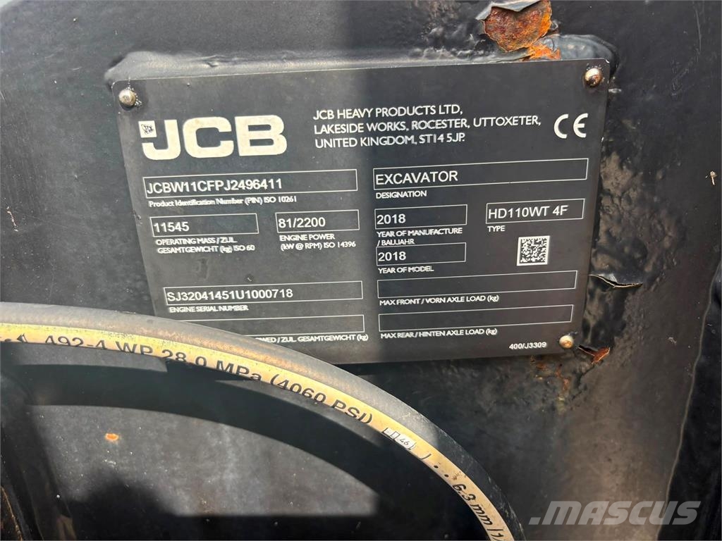 JCB 110 Hydradig Pyöräkaivukoneet