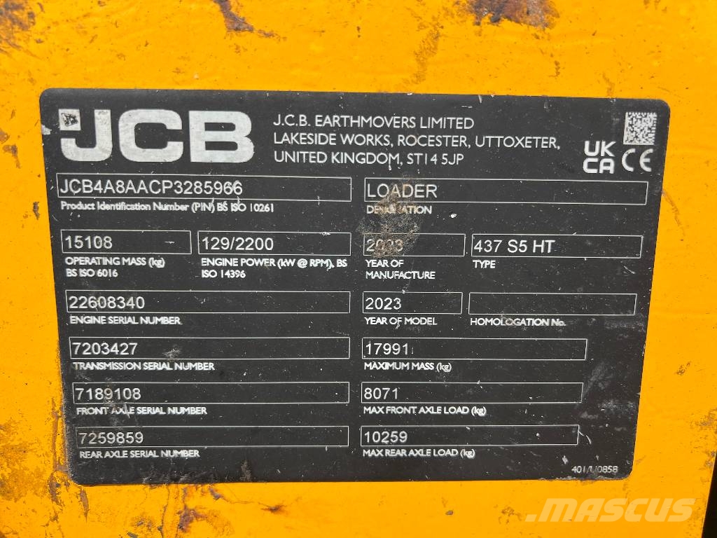 JCB 437 S5 HT Ładowarki kołowe