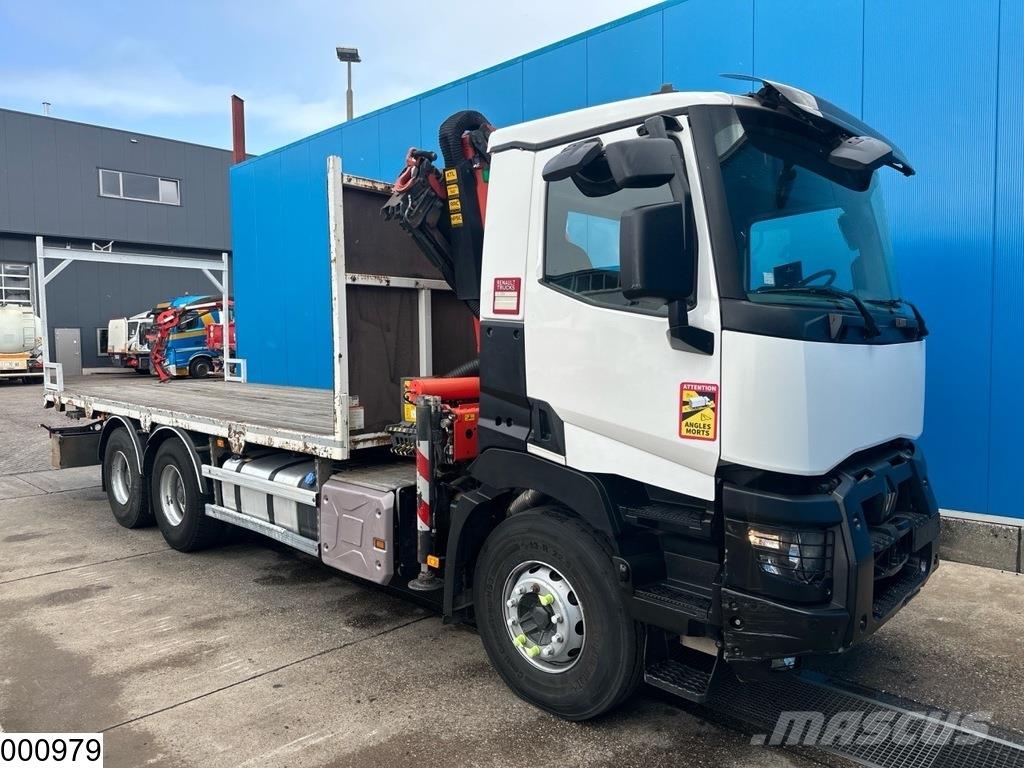 Renault C 380 EURO 6, 6x4 steel suspensio n, Palfinger Pritschenwagen/Pritschenwagen mit Seitenklappe