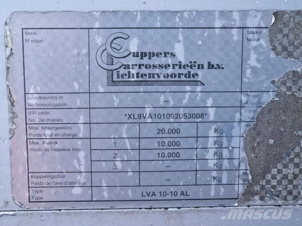 Cuppers LVA 10-10 AL 3 deck livestock trailer - BPW Axle - Dzīvnieku transportēšanas piekabes