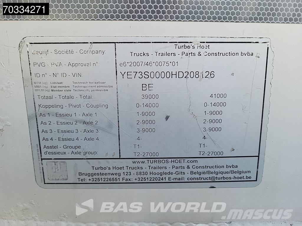  Turbos-Hoet APK 03-2027 39.000 Ltrs Lift Axle Ceme Semi remorque citerne