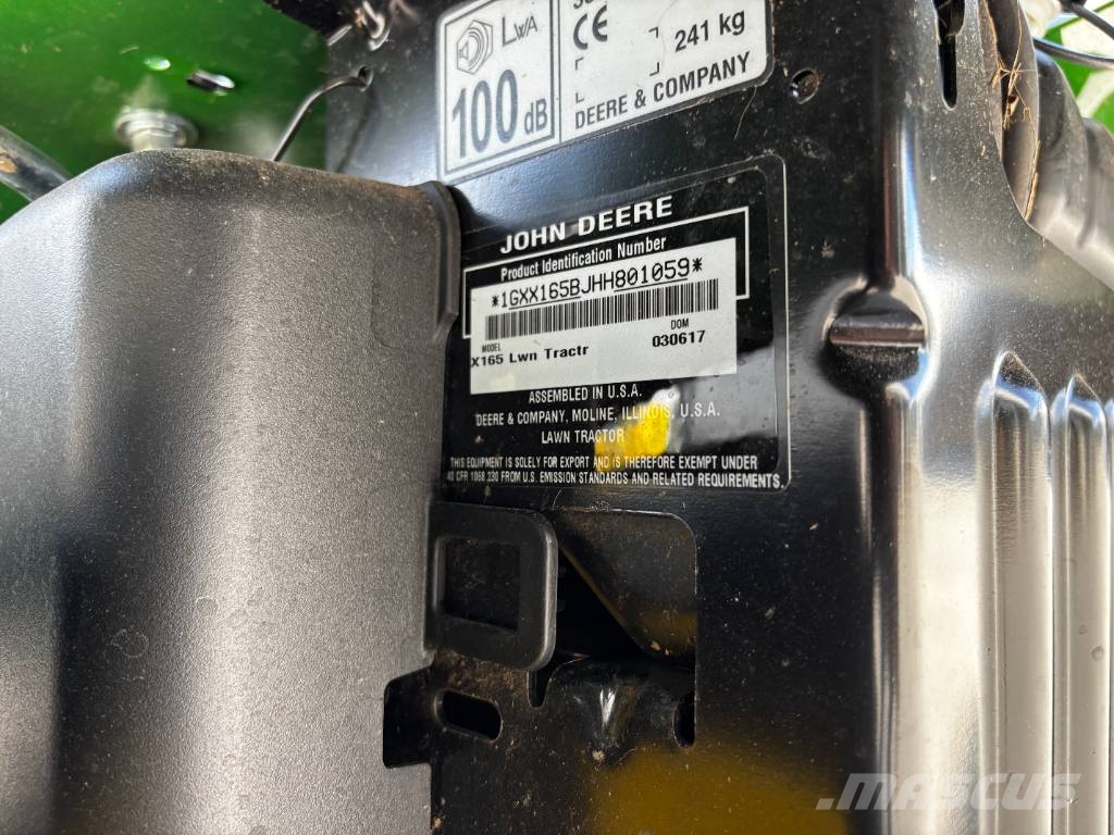 John Deere X 165 Päältäajettavat ruohonleikkurit