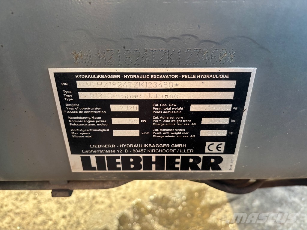 Liebherr 913 compact / Huippu Varusteet, Stage V Колёсные экскаваторы