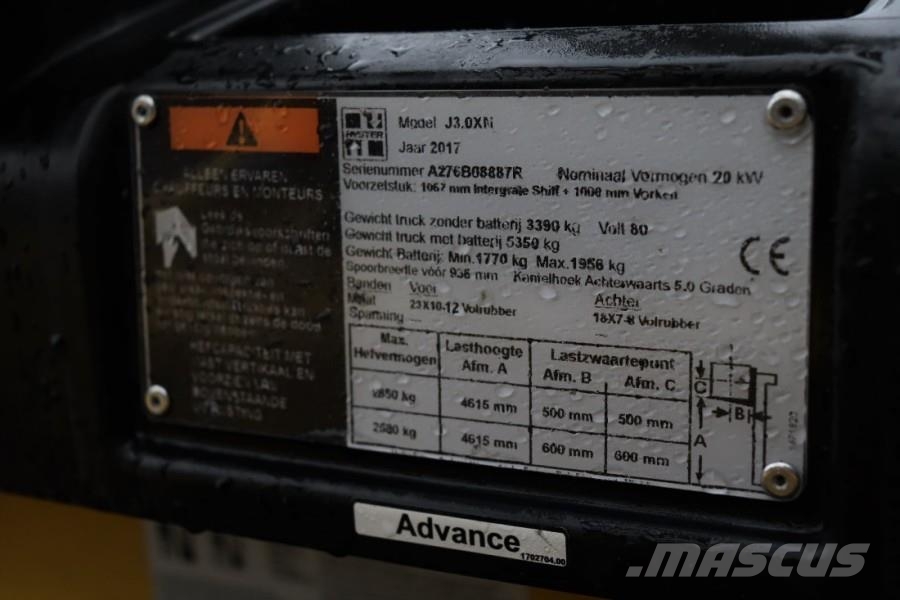 Hyster J3.0XN Valid inspection, *Guarantee! 3t Electric F Diesel forklifts