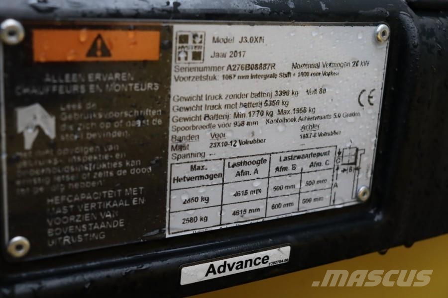 Hyster J3.0XN Valid inspection, *Guarantee! 3t Electric F Diesel forklifts