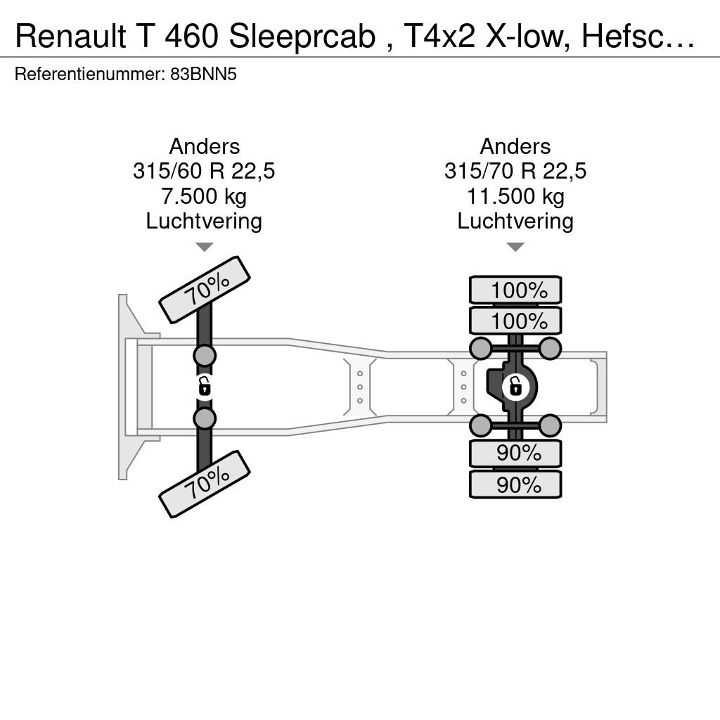 Renault T 460 Sleeprcab , T4x2 X-low, Hefschotel, Hydrauli وحدات الجر
