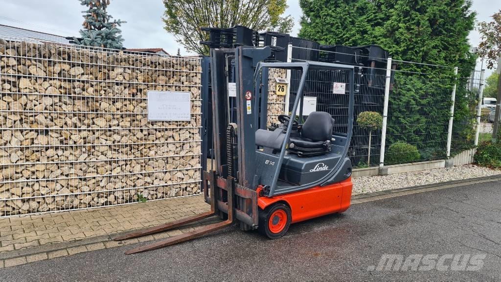 Linde E 14-02, Tripplex bis 4,5 m, Hubkraft 1.400 kg شاحنات ذات رافعات شوكية تعمل بالكهرباء