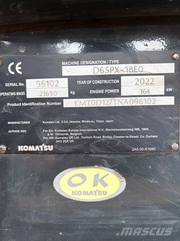 Komatsu D65PX-18E0 Vikšriniai buldozeriai