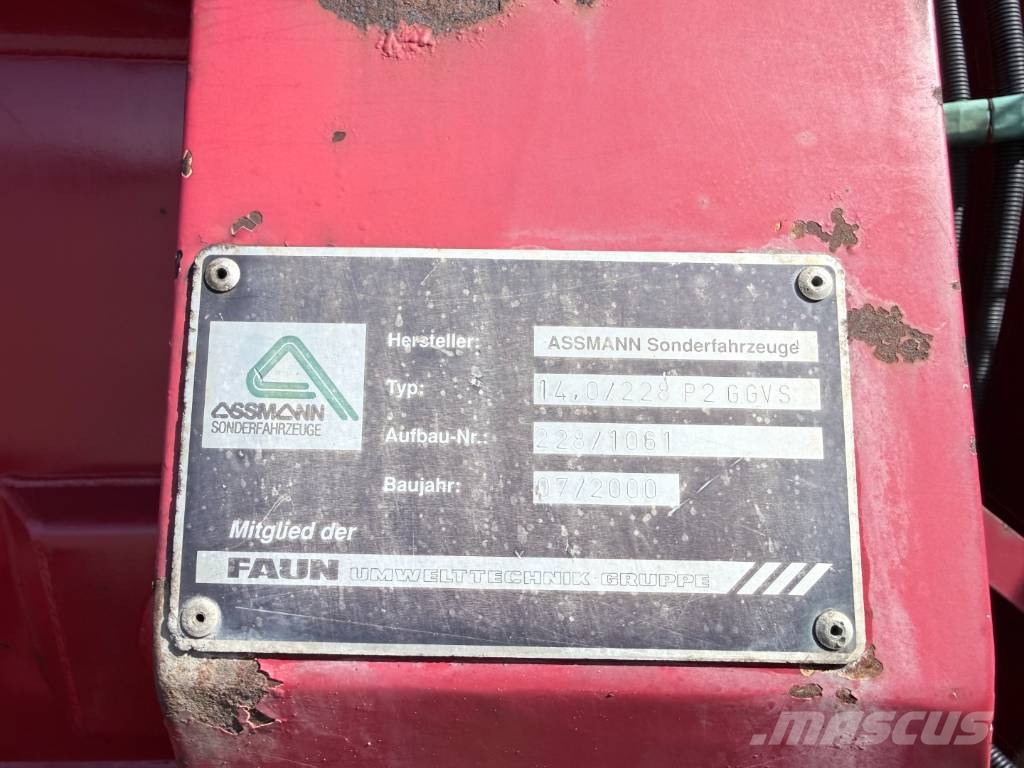 Scania 114G 380 8x2*6 Assmann 13,4 m3 PED Slamsuger Camiones aspiradores/combi