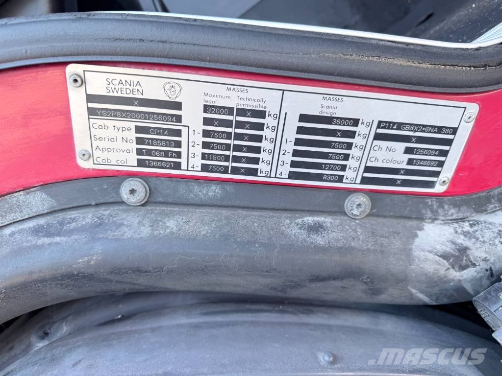 Scania 114G 380 8x2*6 Assmann 13,4 m3 PED Slamsuger Camiones aspiradores/combi