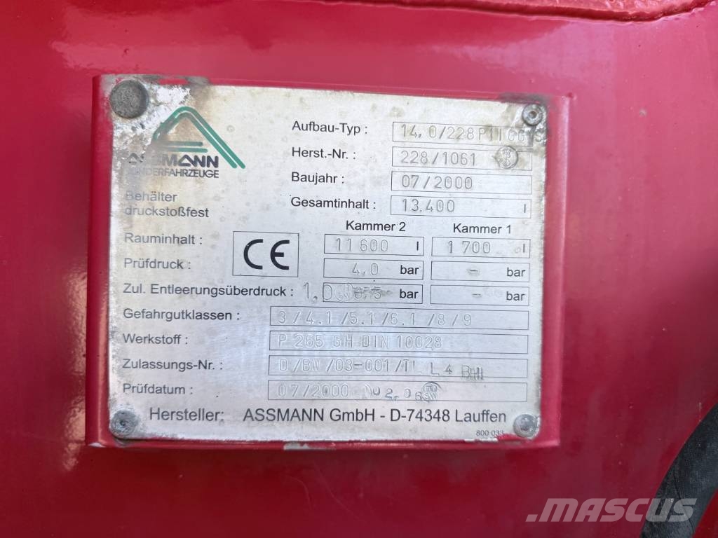 Scania 114G 380 8x2*6 Assmann 13,4 m3 PED Slamsuger Camiones aspiradores/combi
