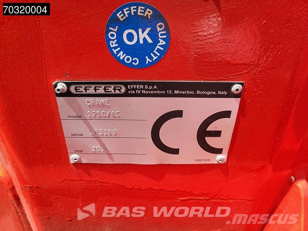 Scania G490 8X4 EFFER 1750/8S + JIB 6S Crane Kran Winch B Вантажівки-платформи/бокове розвантаження