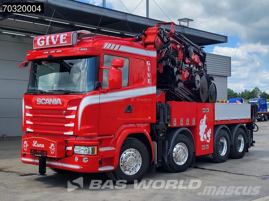 Scania G490 8X4 EFFER 1750/8S + JIB 6S Crane Kran Winch B Camiones de cama baja
