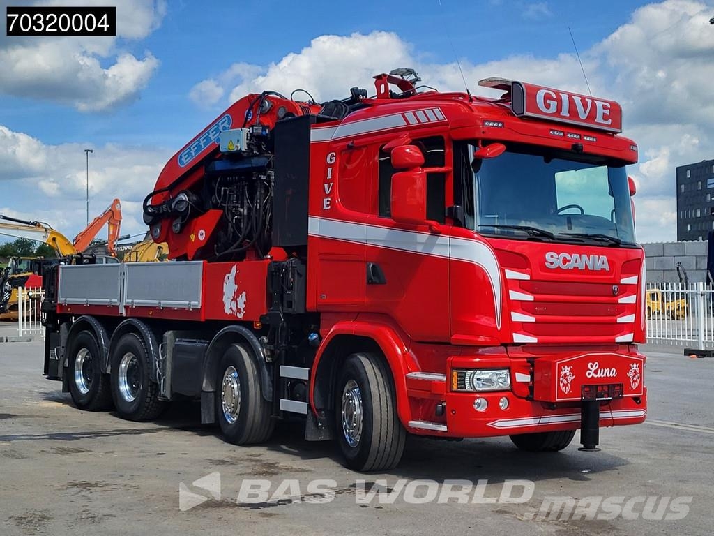 Scania G490 8X4 EFFER 1750/8S + JIB 6S Crane Kran Winch B Camiones de cama baja