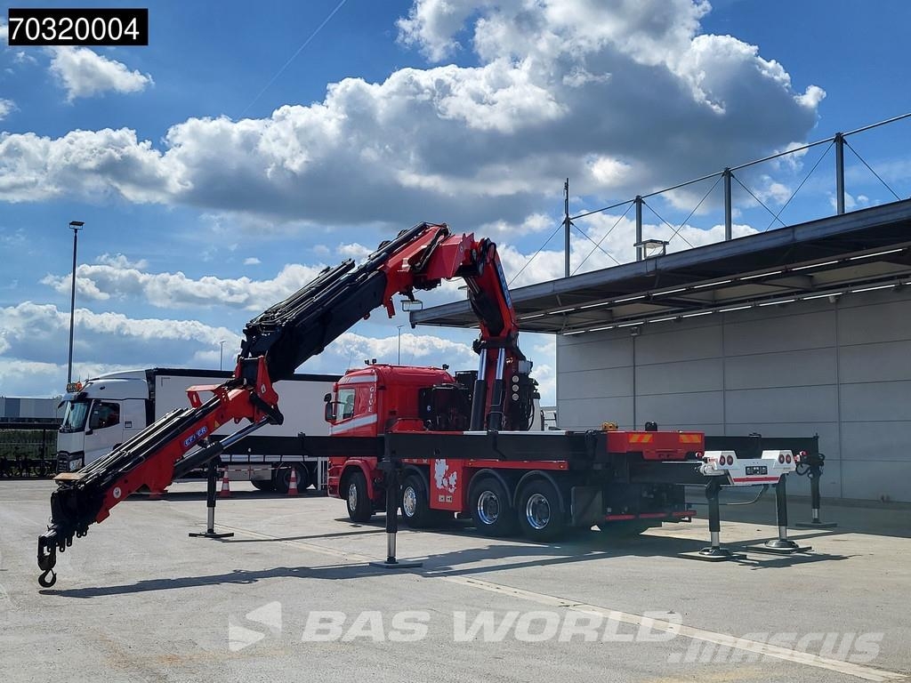 Scania G490 8X4 EFFER 1750/8S + JIB 6S Crane Kran Winch B Вантажівки-платформи/бокове розвантаження